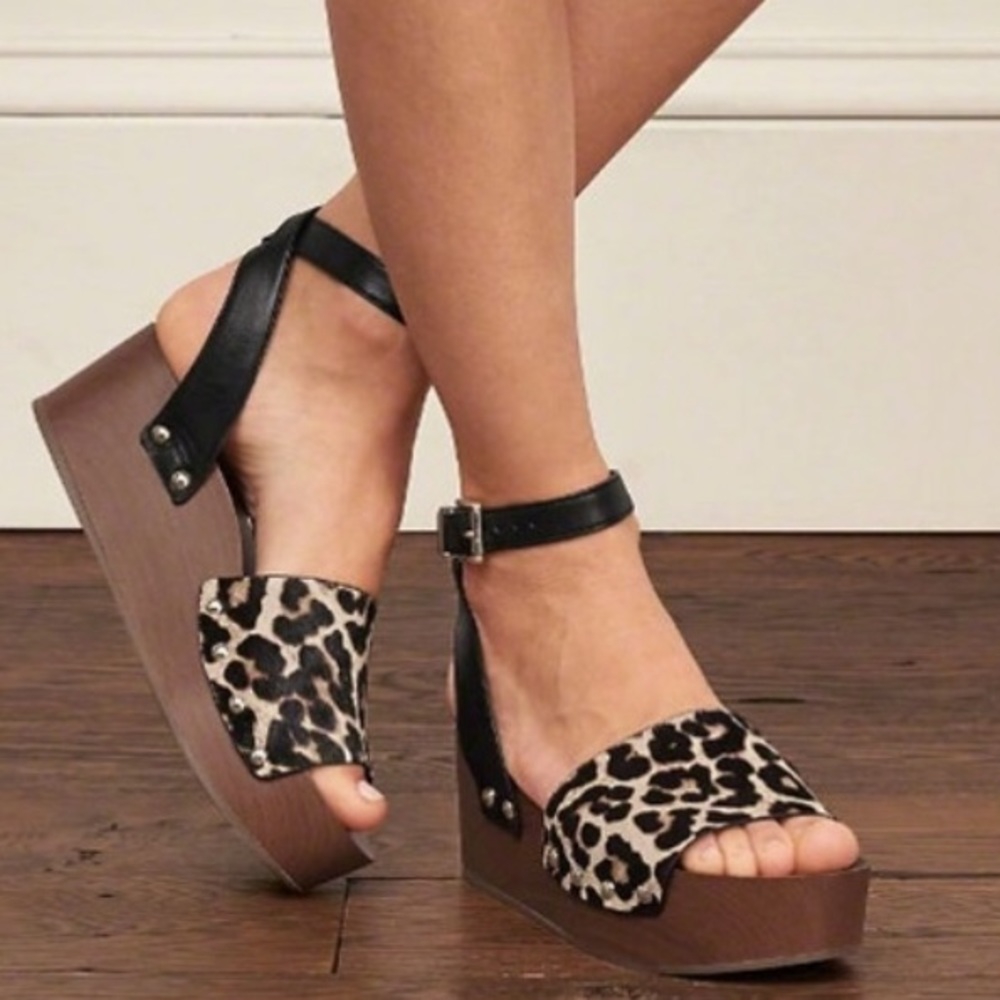 Sam Edelman Brynn leopard platform wedge
